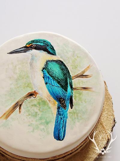 Kingfisher Bird - Cake by Sweet Deer Hand-Painted Cakes