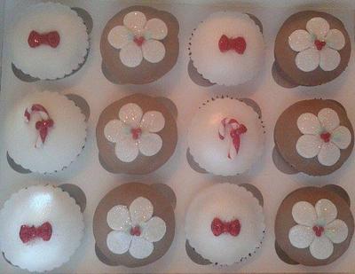 Red & white festive cupcake set - Cake by hellosugar