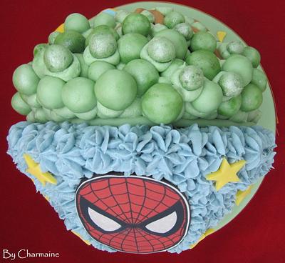 Split Giant Winnie the Pooh and Spiderman Cupcake - Cake by Charmaine 