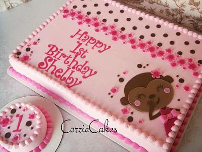 Pink and brown girly monkey - Cake by Corrie