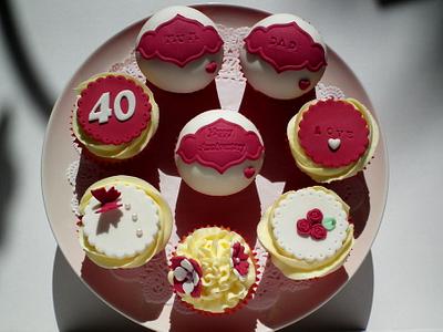 Ruby Anniversary Cupcakes - Cake by Dollybird Bakes