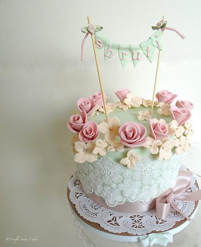 Bunting & Lace - Cake by Firefly India by Pavani Kaur