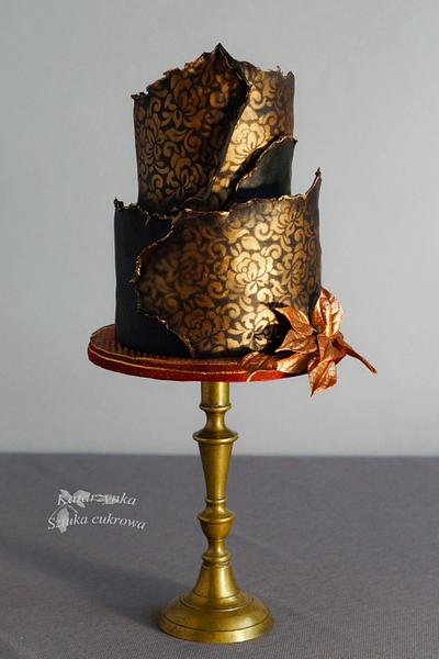 Black and gold - Cake by Katarzynka