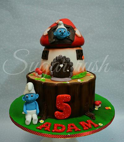 Smurf cake - Cake by Sara Mohamed
