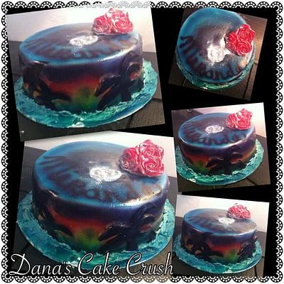 Sunset airbrush cake - Cake by Dana Bakker