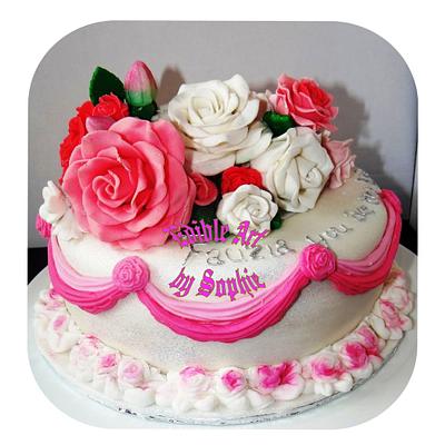 Floral pink Bouquet! - Cake by sophia haniff