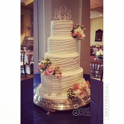 Slanted Spring Wedding Cake - Cake by Sweet Scene Cakes