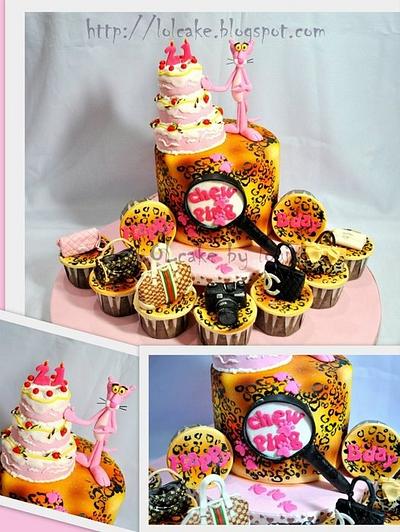 Pink Panther ,Leopard Imprint and Mini Handbags  - Cake by Louis Ng