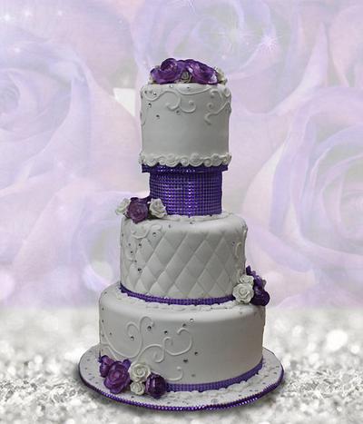 Purple Roses & Sequins - Cake by MsTreatz