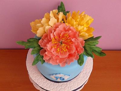 Peonies cake - Cake by Mariya Gechekova
