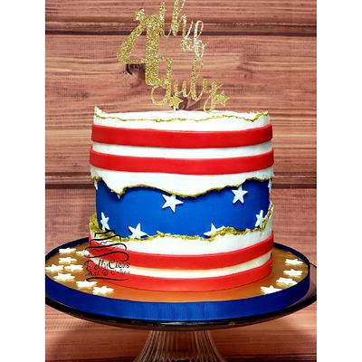 4th of July fault line cake - Cake by Dellyciousartcakes1