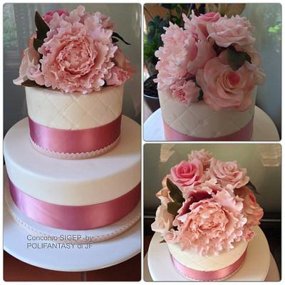 Peony Mini Wedding Cake - Cake by Claudia Consoli