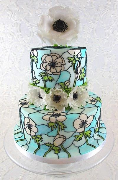Anemone Stained Glass Wedding Cake - Cake by Natasha Shomali