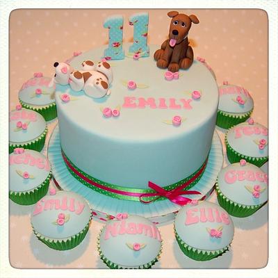 Pretty Rosebuds and Puppies - Cake by LREAN