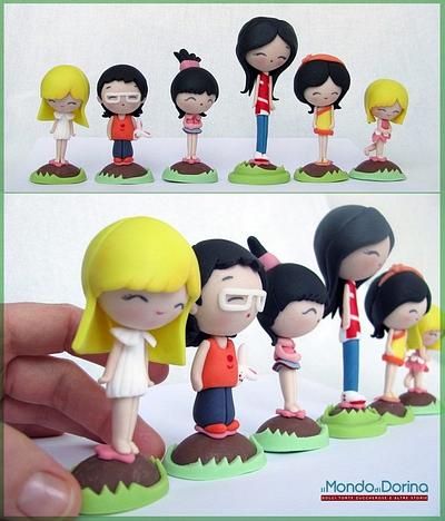 6 mini chocolate eggs for 6 mini characters :) - Cake by IlMondodiDorina