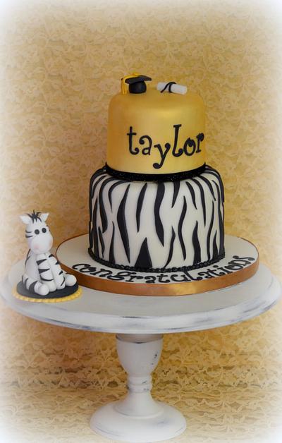 Zebra Graduation, - Cake by Sugarpatch Cakes