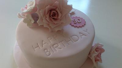 Happy 90th birthday blooms - Cake by Rachel Nickson