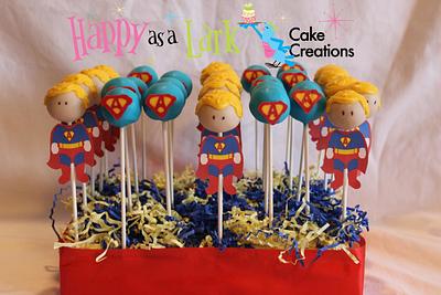 Superhero themed cake pops - Cake by Happy As A Lark Cake Creations