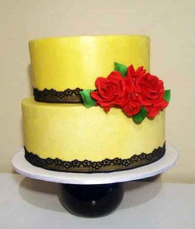 Red Rose Wedding Cake - Cake by Emma