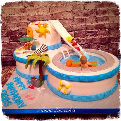 50th birthday pool cake - Cake by Nanna Lyn Cakes