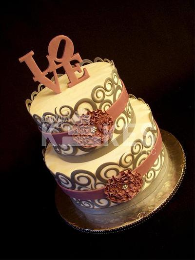 LOVE swirls - Cake by Karolyn's Kakes, LLC