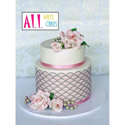"Art deco shell" in dusty pink - Cake by Allways Julez