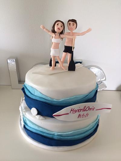 Wedding cake: Stand Up Paddling!  - Cake by Zuckerdeerns