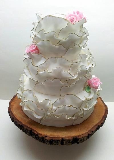 Fancy Frills Wedding Cake - Cake by Sarah Poole