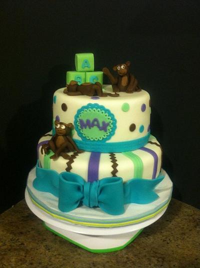 Monkey baby shower - Cake by Karen Seeley