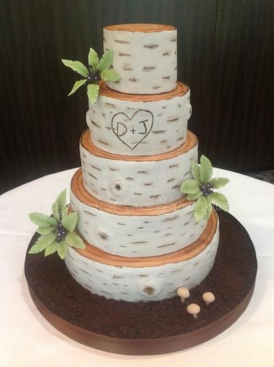 Birch tree wedding - Cake by Evelynscakeboutique