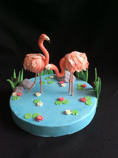 Flamingo topper - Cake by Mel - Top This Cake