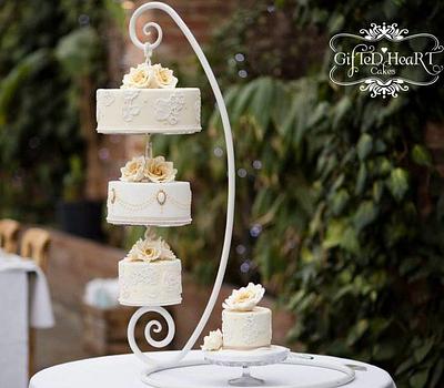 Ivory hanging cake - Cake by Emma Waddington - Gifted Heart Cakes