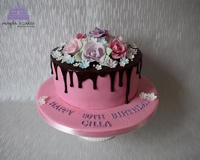 Chocolate and flowers :) - Cake by Magda's Cakes (Magda Pietkiewicz)