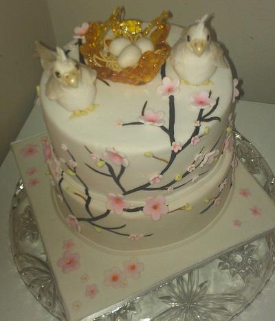 nesting cherry blossoms - Cake by jodie baker
