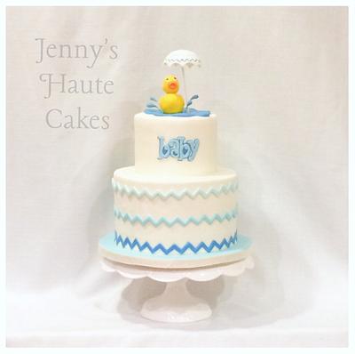 Baby Shower Duck & Chevrons - Cake by Jenny Kennedy Jenny's Haute Cakes