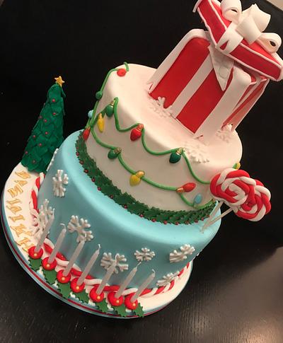 Christmas present - Cake by Myhomemadesugarcraft