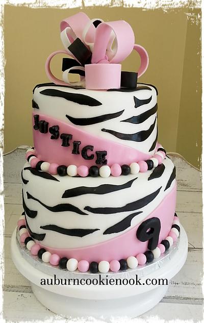 Zebra Birthday Cake - Cake by Cookie Nook