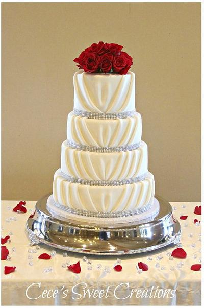 Pleated Wedding Cake - Cake by Cecilia Ruiz