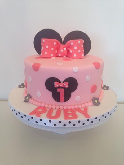 1st Birthday Minnie Mouse cake - Cake by sweet-bakes.co.uk