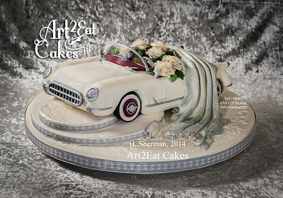 White Corvette Wedding - Cake by Heather -Art2Eat Cakes- Sherman
