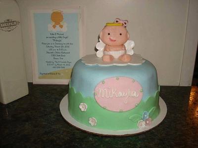 Angel baby cake - Cake by Charise Viccarone~ The Flour Bouquet Co.