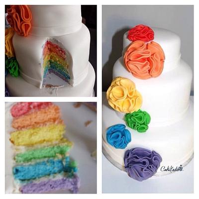 Rainbow weddingcake - Cake by Cakekado
