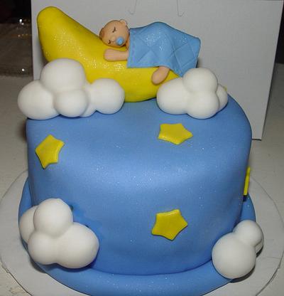 Moon & Stars Baby Shower Cake - Cake by Jeana Byrd