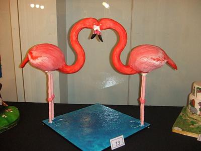 The Love of 2 Red Flamingos - Cake by AçúcarArte Cake Design