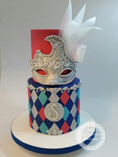Venetian mask cake - Cake by Silvia Caballero