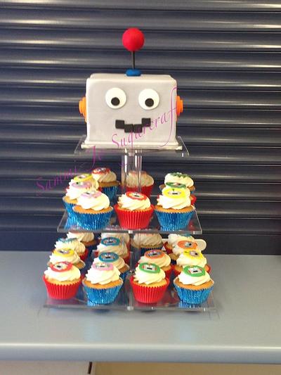 Robot cupcake tower - Cake by Sammi-Jo Sweet Creations