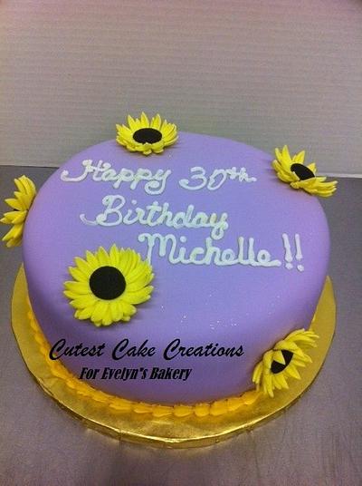 Lavender sunflowers - Cake by Evelyn Vargas