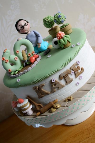 60th Cake  for a gardening and baking lover  - Cake by Zoe's Fancy Cakes