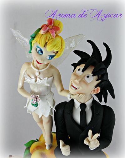 wedding cake Goku Tinker Bell  - Cake by Aroma de Azúcar