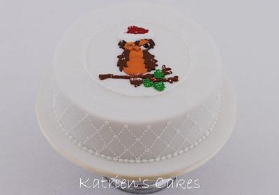 Royal icing owl cake - Cake by KatriensCakes